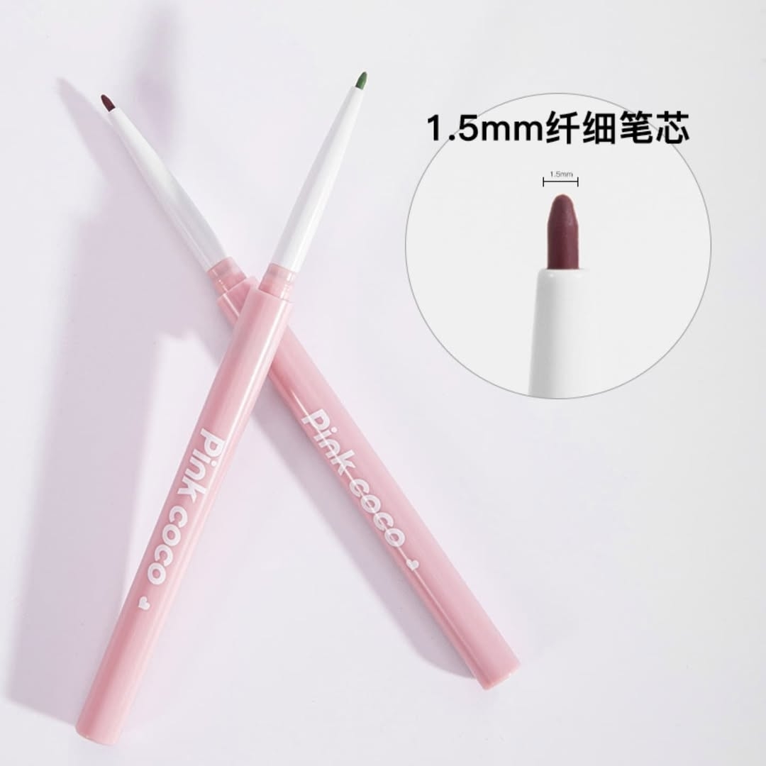 مداد چشم و خط چشم پیچی قهوه ای و زرشکی چری برند PINK COCO - زرشکی  چری
